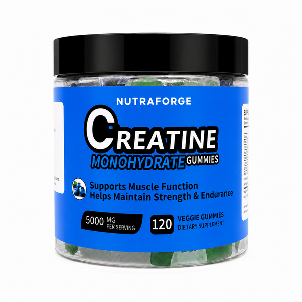 Creatine Monohydrate gummies private label bottle mockup