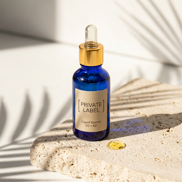 Liquid Vitamin D3 + K2 private label mockup