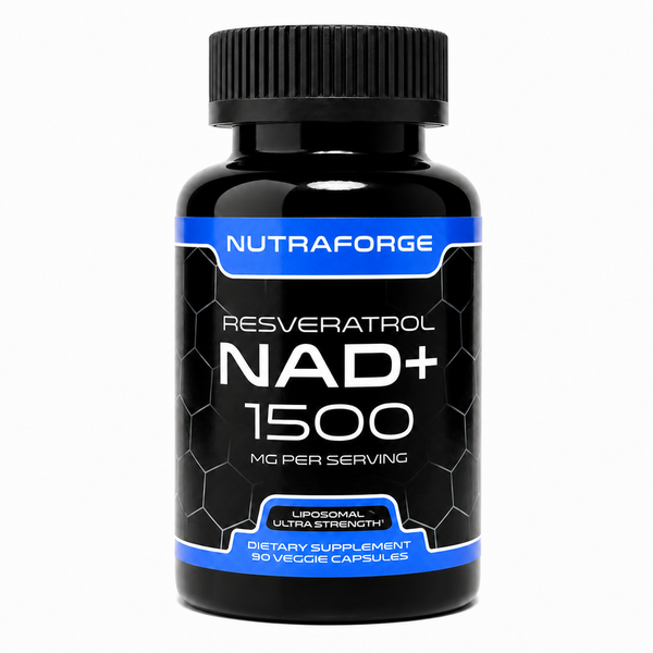 NAD+ Resveratrol capsules private label bottle mockup
