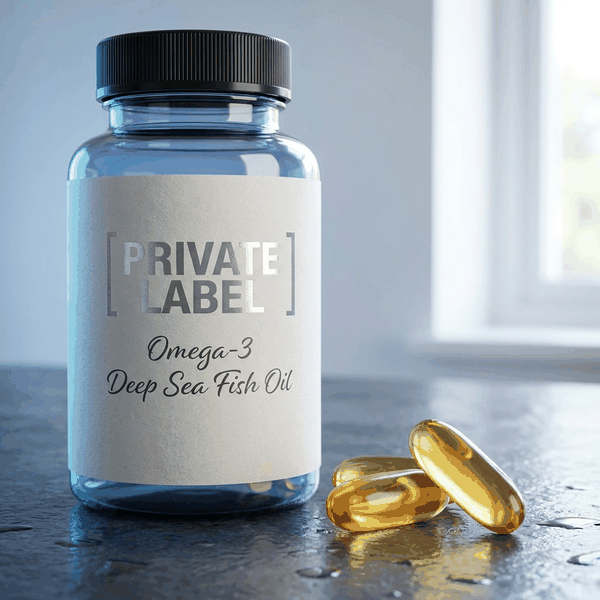 Omega-3 Fish Oil private label mockup